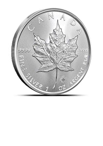 1 Roll of 25 2024 1 oz Canadian Silver Maple Leaf Coins (BU)