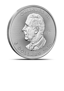 1 Roll of 25 2024 1 oz Canadian Silver Maple Leaf Coins (BU)