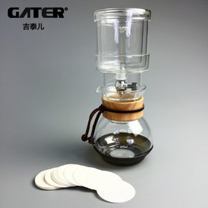 GATER 400ml Dutch Espresso Cold Brew Drip Coffee Maker - Uses Ice to Drip Brew - Smoky Mountain Fresh Roast Coffee