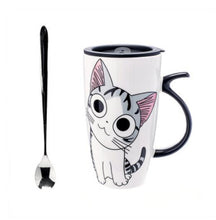 Ali-Cute Fashion Cat Coffee or Tea Mug with Japanese Silicone Lid and Spoon - Smoky Mountain Fresh Roast Coffee