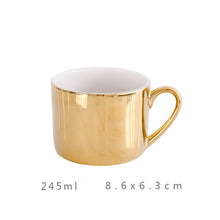 Mirror Effects Gold or Silver Plated over Bone China Coffee or Tea Cup with Saucer - Smoky Mountain Fresh Roast Coffee