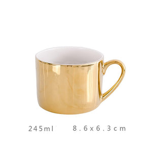 Mirror Effects Gold or Silver Plated over Bone China Coffee or Tea Cup with Saucer - Smoky Mountain Fresh Roast Coffee