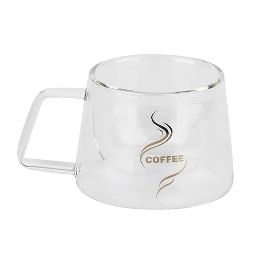 Fashion Design Double Layer Handblown Frosted Glass Coffee or Tea Mug - Smoky Mountain Fresh Roast Coffee