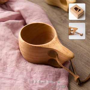 New Chinese Portable Wood Coffee or Tea Mug Handmade of Rubber Wood - Smoky Mountain Fresh Roast Coffee