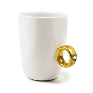 Transhome Creative Ring Coffee or Tea Mug Golden or Silver Ring 250ml - Smoky Mountain Fresh Roast Coffee