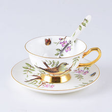 YeFine Flowers Bone China Coffee or Tea Cup With Saucer and Spoon - Smoky Mountain Fresh Roast Coffee