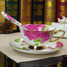 YeFine Flowers Bone China Coffee or Tea Cup With Saucer and Spoon - Smoky Mountain Fresh Roast Coffee